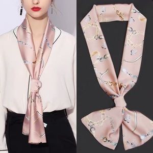 Skinny scarf, Silk feel scarf